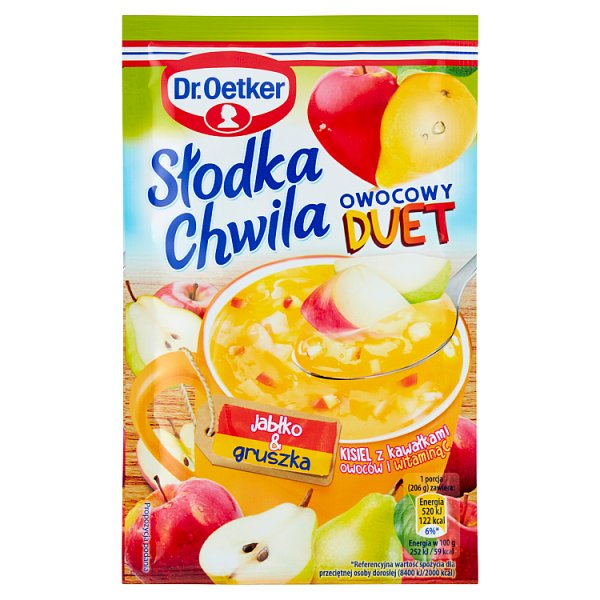 Dr. Oetker Słodka Chwila Owocowy Duet Kisiel z kawałkami owoców jabłko & gruszka 31,5 g