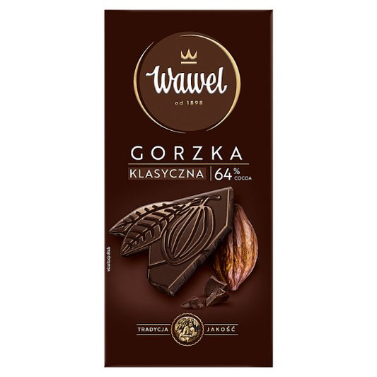 Wawel Czekolada gorzka 64 % cocoa klasyczna 90 g