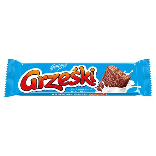 Grześki Wafel przekładany kremem kakaowym w czekoladzie mlecznej 36 g