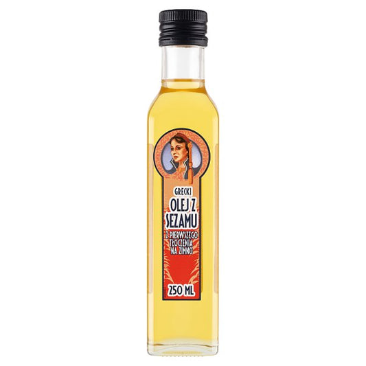 Grecki olej z sezamu z pierwszego tłoczenia na zimno 250 ml