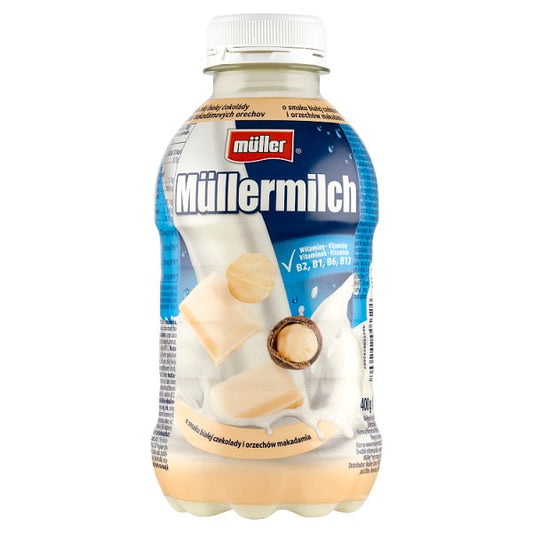Müller Müllermilch Napój mleczny o smaku białej czekolady i orzechów makadamia 400 g