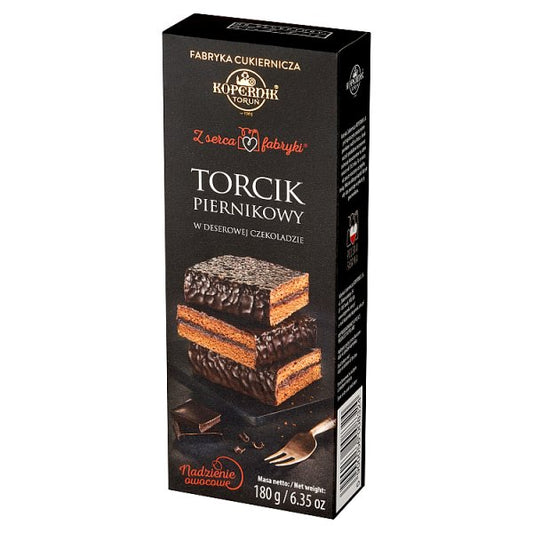 Kopernik Z serca fabryki Torcik piernikowy w deserowej czekoladzie nadzienie owocowe 180 g