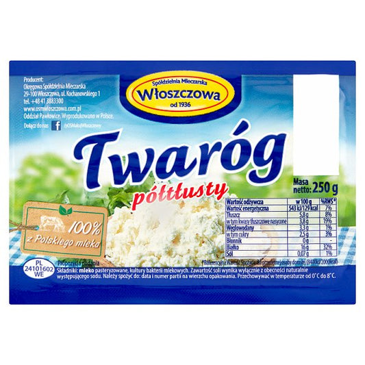 Włoszczowa Twaróg półtłusty 250 g