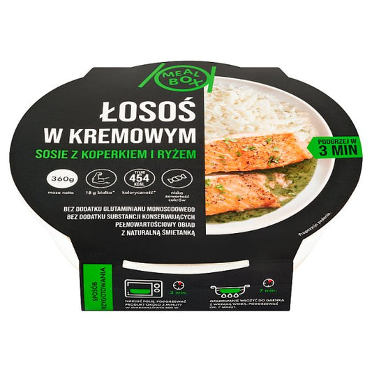 Meal Box Łosoś w kremowym sosie z koperkiem i ryżem 360 g