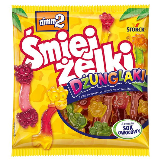 nimm2 Śmiejżelki Dżunglaki Żelki owocowe wzbogacone witaminami 90 g