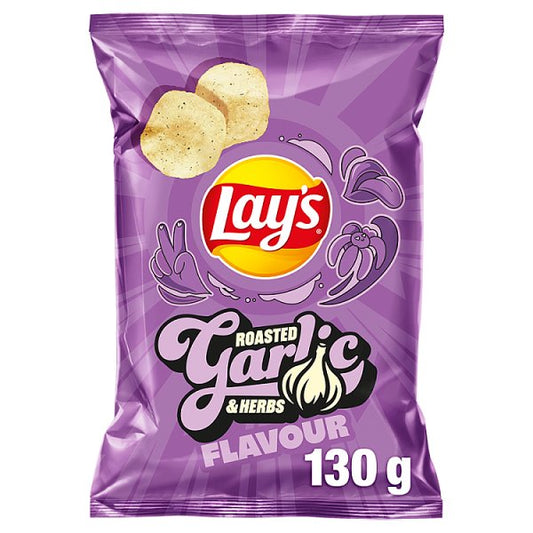 Lay's Chipsy ziemniaczane o smaku pieczonego czosnku z ziołami 130 g