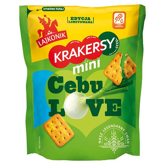 Lajkonik Krakersy mini o smaku zielonej cebulki 100 g