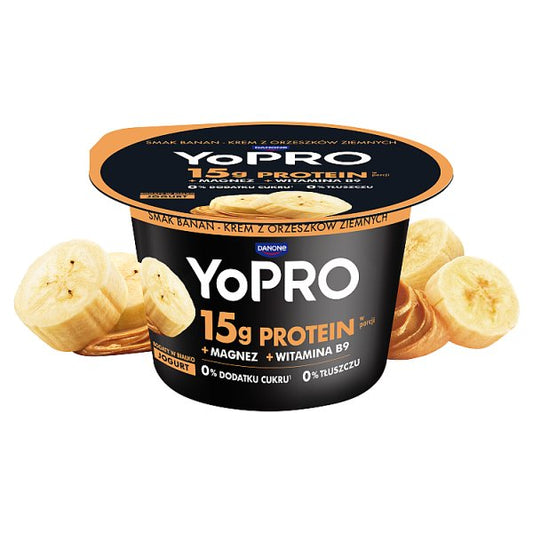 Danone YoPro Jogurt smak banan-krem z orzeszków ziemnych 160 g