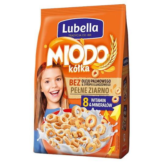 Lubella Miodo kółka Zbożowe kółka z miodem 500 g