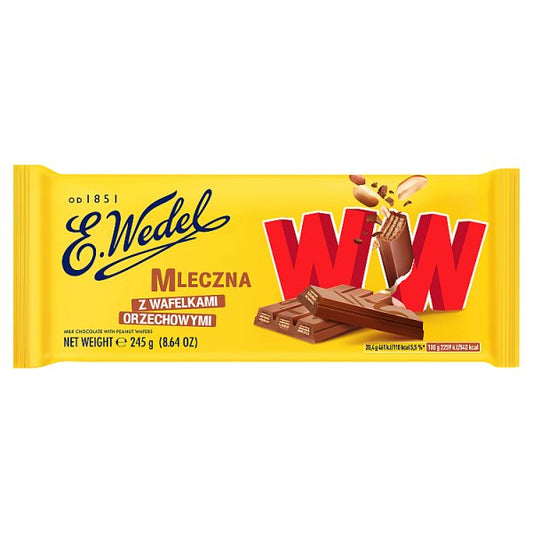 E. Wedel WW Czekolada mleczna z wafelkami orzechowymi 245 g